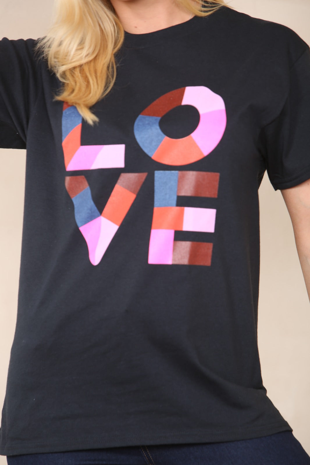 Love Mosaic Graphic Short Sleeve T-Shirt